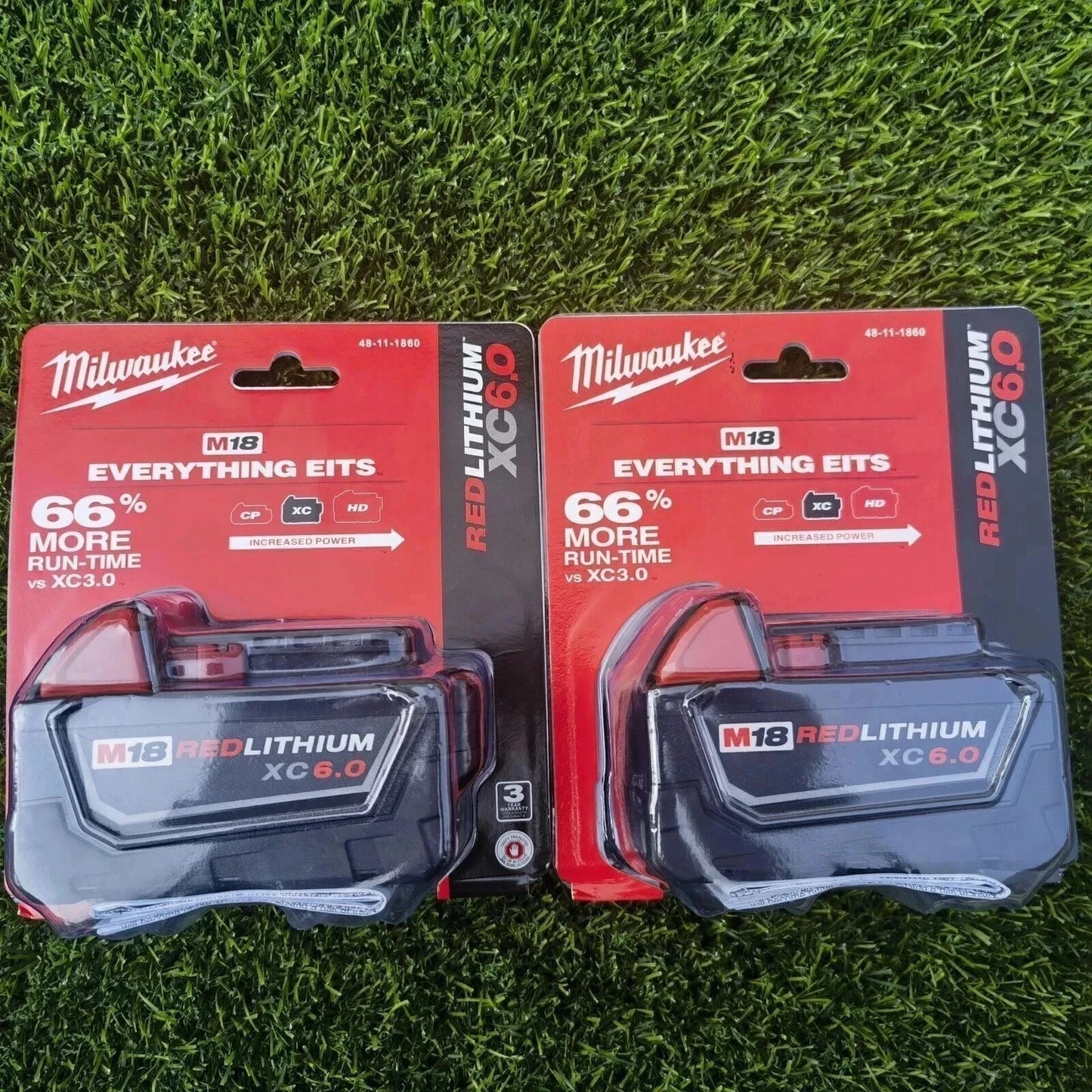 100% original 2 PCS 18V Milwaukee brand Batteries M18 XC18 48-11-1860