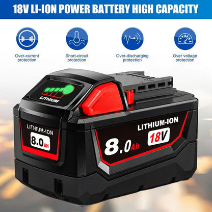 18V 8.0Ah battery replacement compatible with high-quality Milwaukee M18 8000Ah cordless power tools