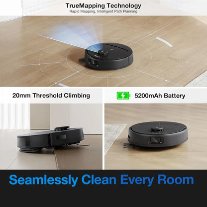 Self-Emptying Robot Vacuum and Mop, Tangle-Free for Pet Hair, Smart Mapping