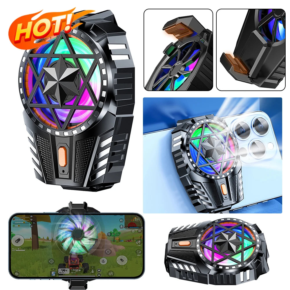 Rechargeable Mobile Phone Fan Cooler 3 Speed with Adjustable Back-Clip