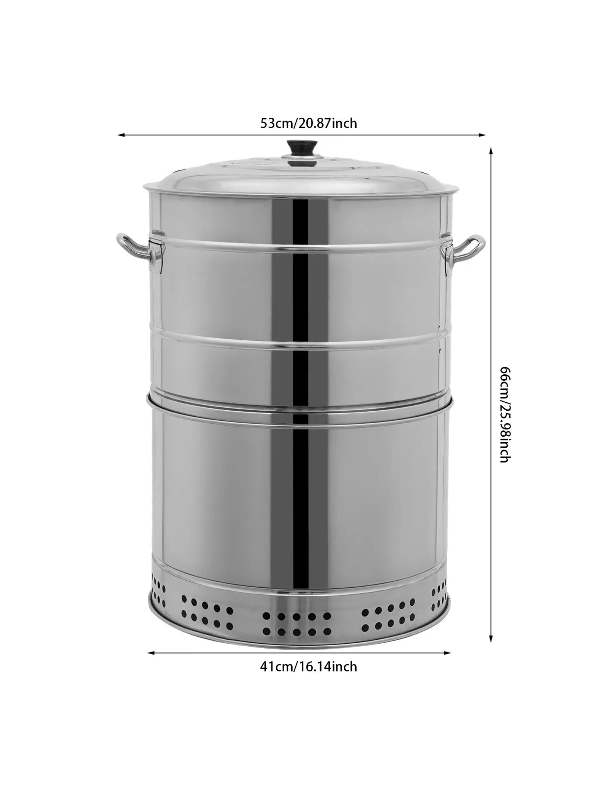 Large Stainless Steel Portable Smokeless Barbecue Charcoal Barrel Grill