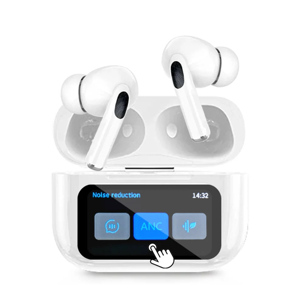 Wireless Bluetooth ANC Noise Reduction Gamer Earbuds LED Touch Screen Control