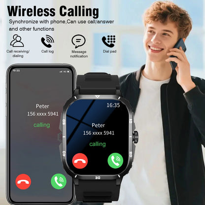2025 Men's Smart Watch with Wireless Calling, and Dual Straps (Stainless Steel+Silicone),