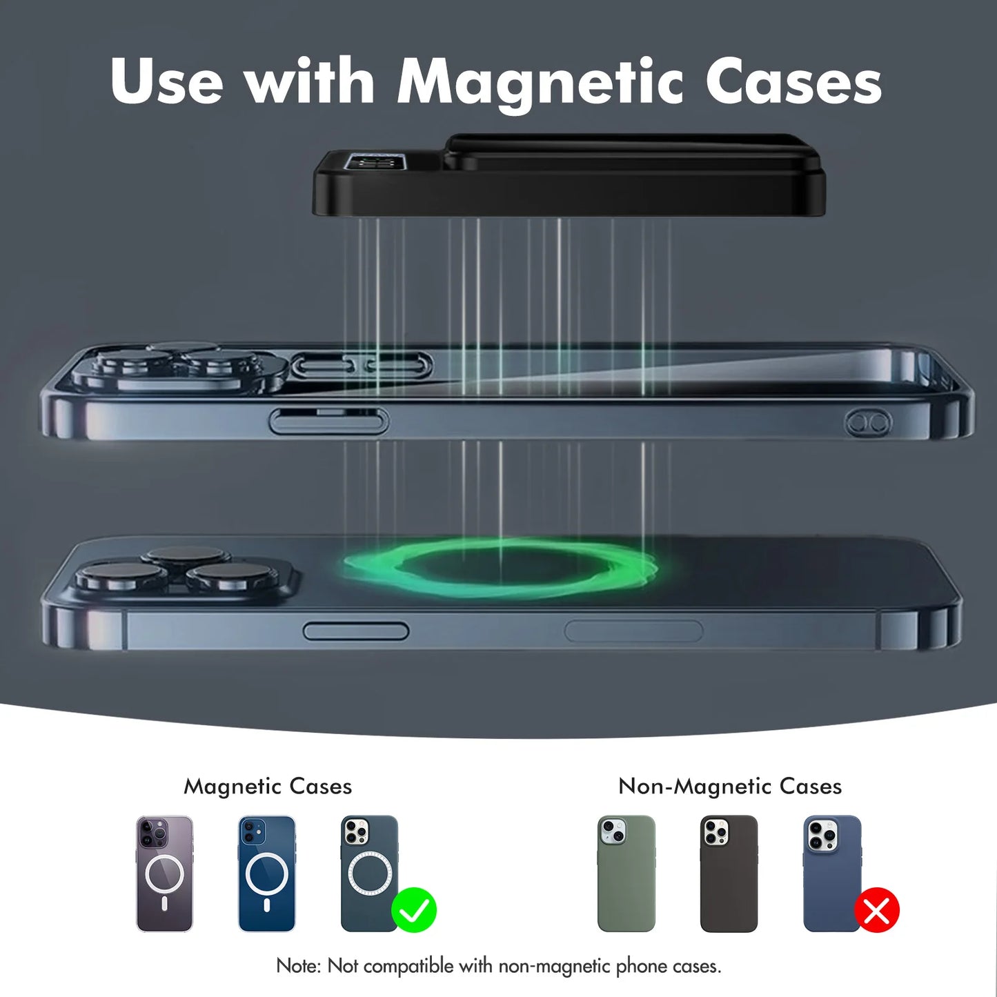 Portable Magnetic LED Digital Fast Charging Power Bank