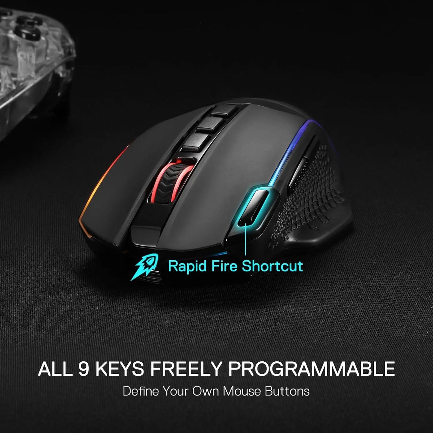 M991 Wireless Gaming Mouse with 9 Macro Buttons RGB Backlight Mice,