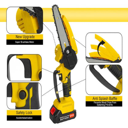 Cordless 2-in-1 Pole Saw And Mini Chainsaw 6-Inch for Trimming And Cutting