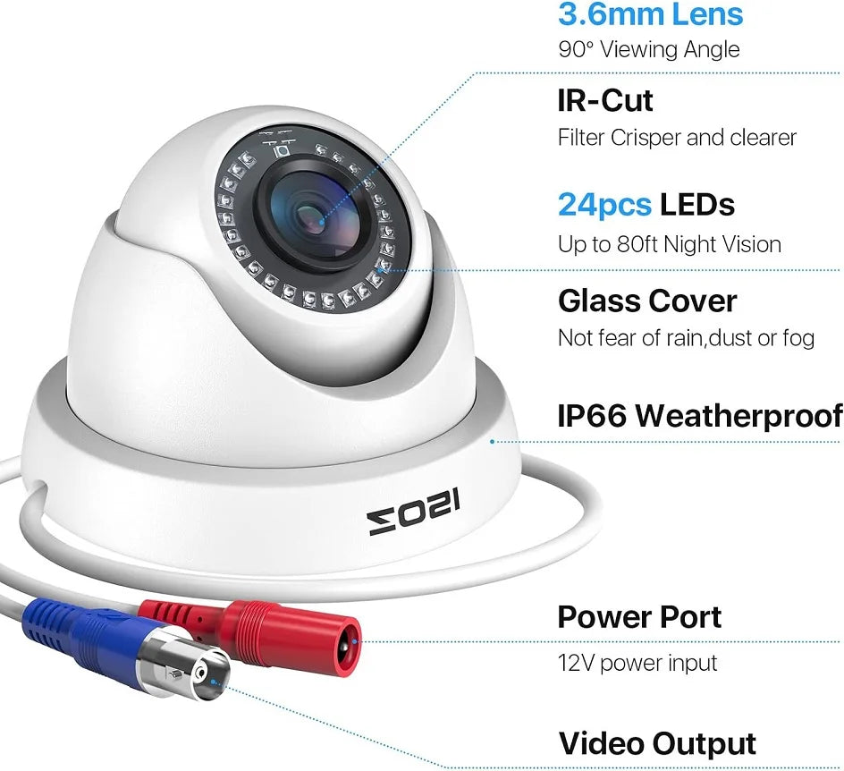 4 Pack Indoor Outdoor CCTV Dome Home Surveillance Cam