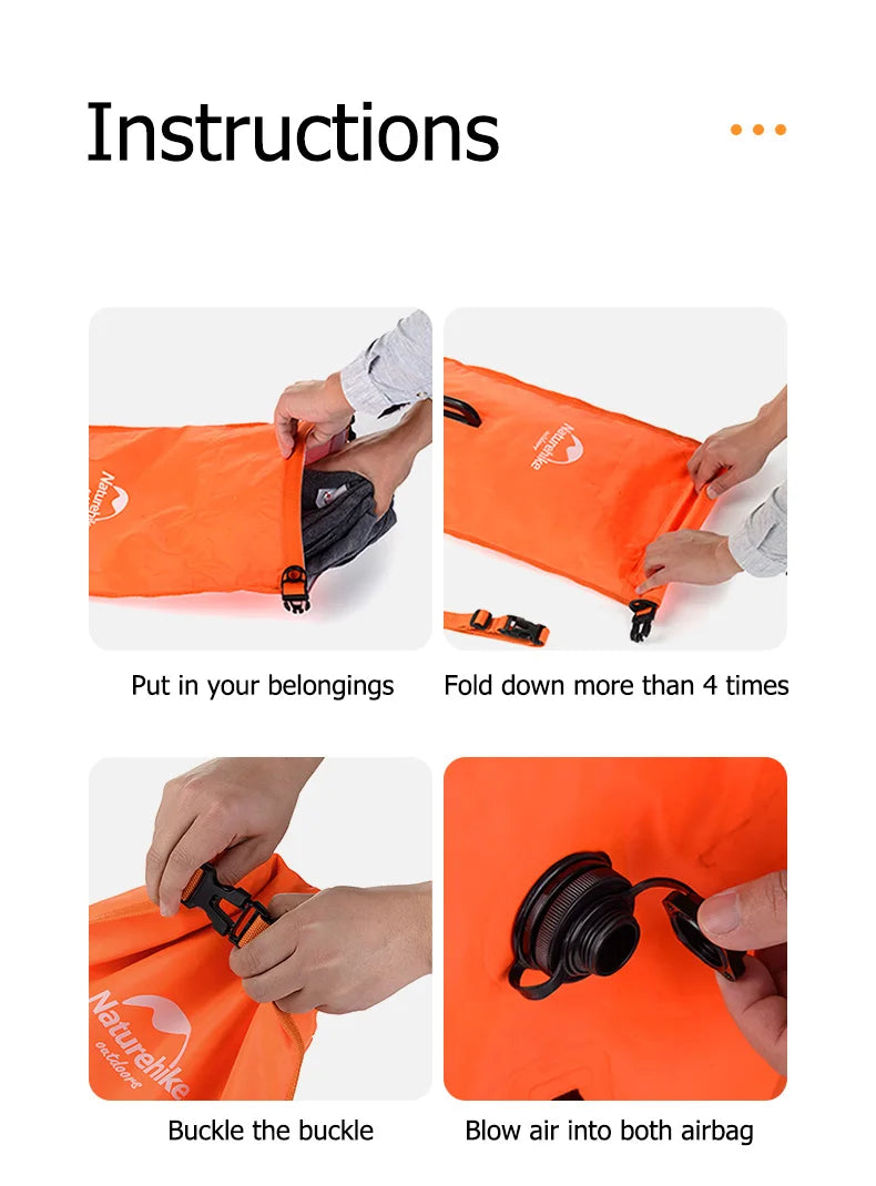 Inflatable Swimming Buoy Waterproof with 28L Storage Dry Bag