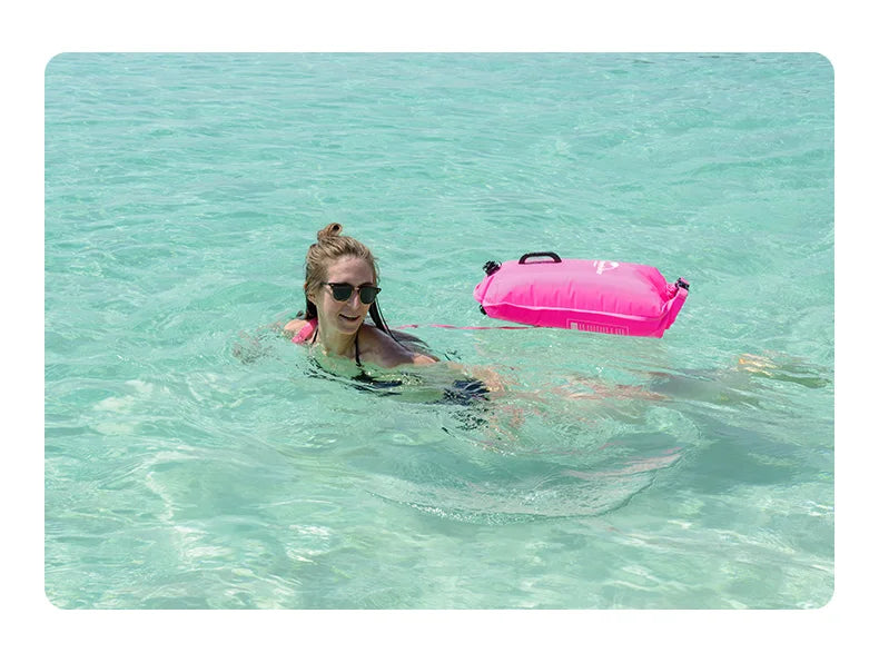 Inflatable Swimming Buoy Waterproof with 28L Storage Dry Bag