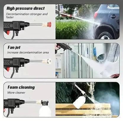 Portable Wireless Electric Car Pressure washer, Foam Spray Gun Car Cleaning Tool,