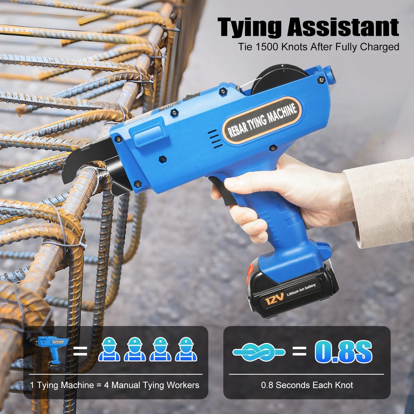 8mm-34mm Automatic Rebar Handheld Rebar Tying Machine/Wire Pliers Tool Kit/Batteries