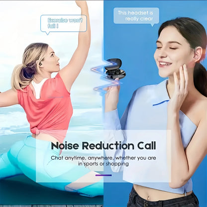 Wireless Earbuds with Microphone, Sports Ear Clip, and Led Display