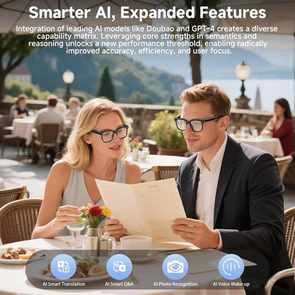 AI Smart Video Glasses, with 8-megapixel camera, supporting 4K HD video recording, wireless calling and music