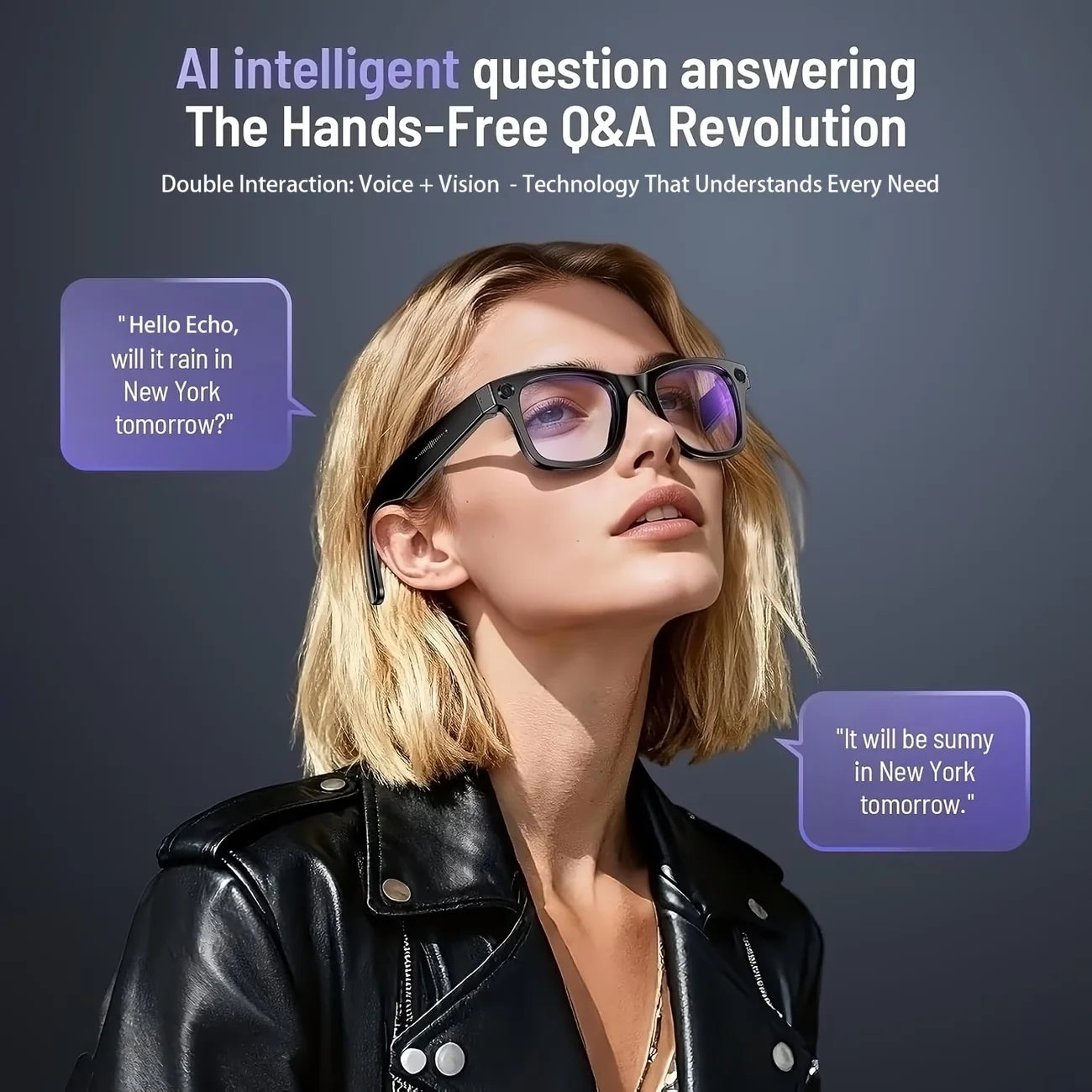 AI Smart Video Glasses with Camera and Photo Capabilities