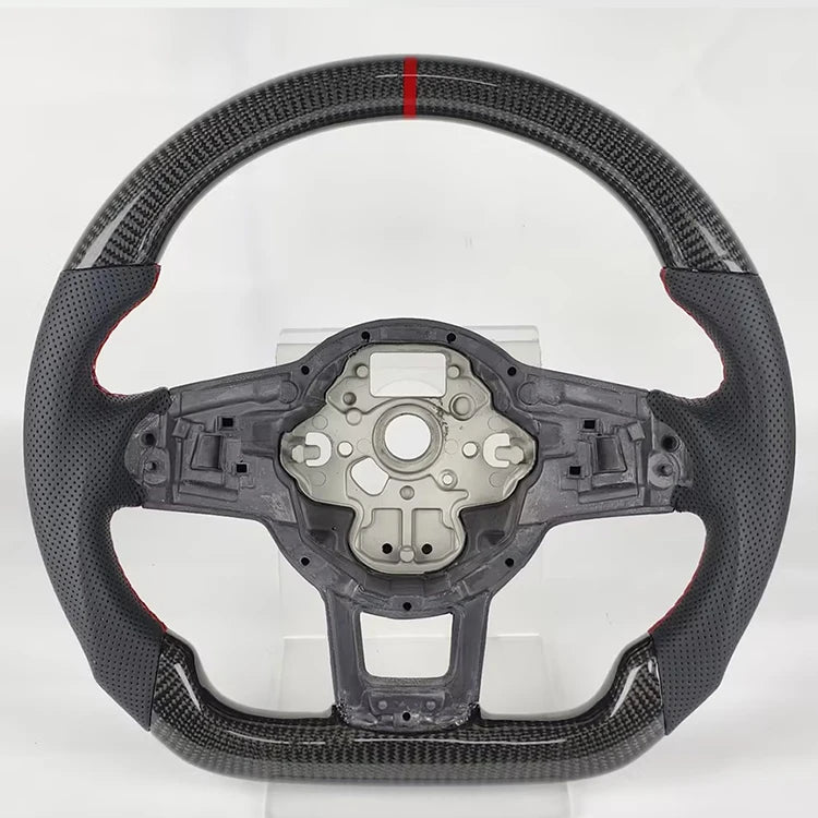 Volkswagen Golf GTI GTE GLI Tiguan 2013-2019 Perforated Leather Carbon Modify Design Steering Wheel