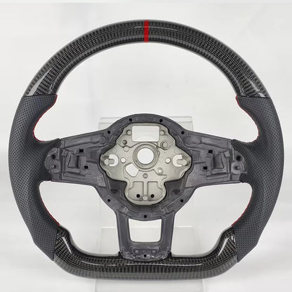 Volkswagen Golf GTI GTE GLI Tiguan 2013-2019 Perforated Leather Carbon Modify Design Steering Wheel