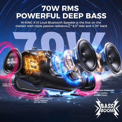 70W Portable Bluetooth Speakers with Wireless Microphone