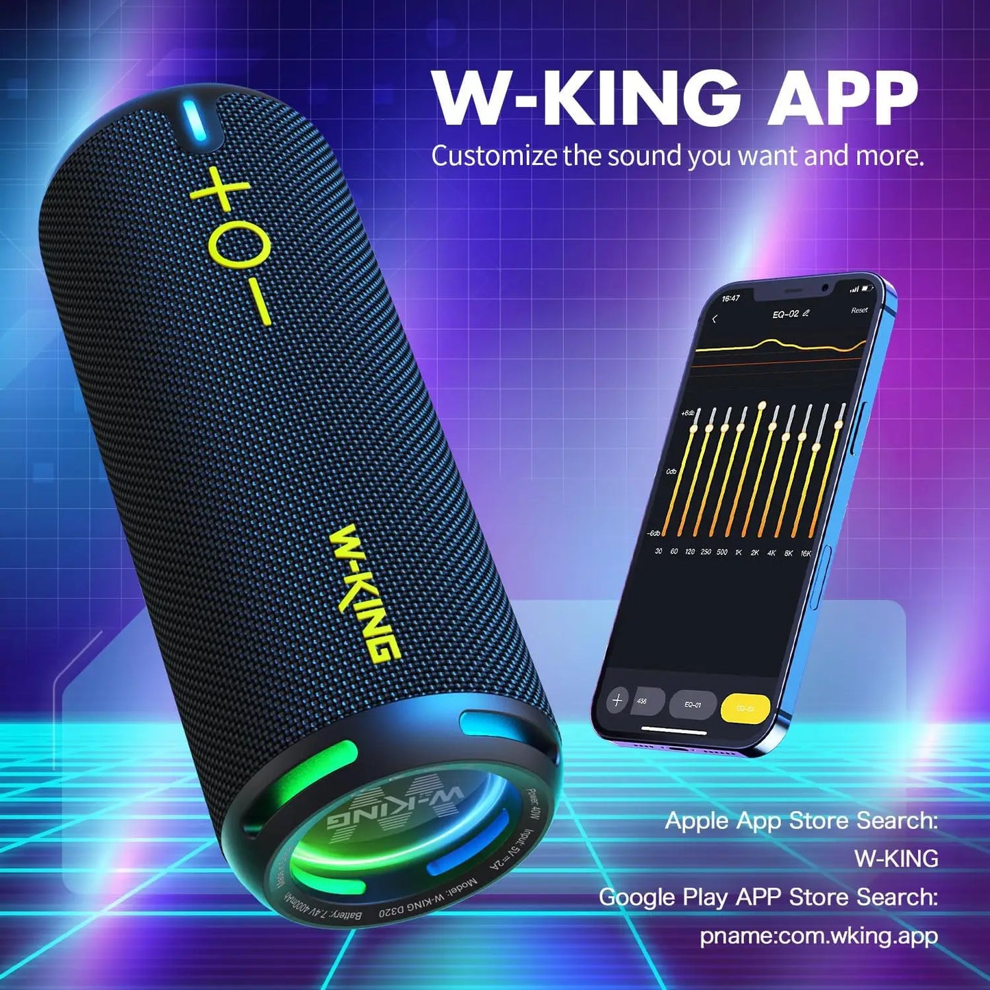 40W Portable Waterproof Speaker with Party lights