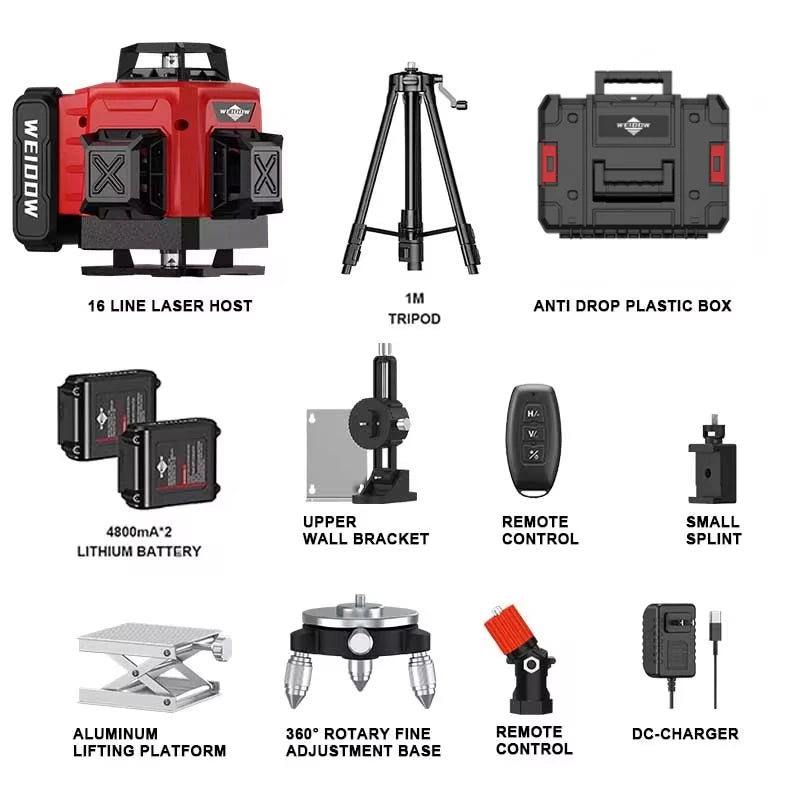 Professional 4D 16 Lines Laser Level with 360 Self Leveling Laser