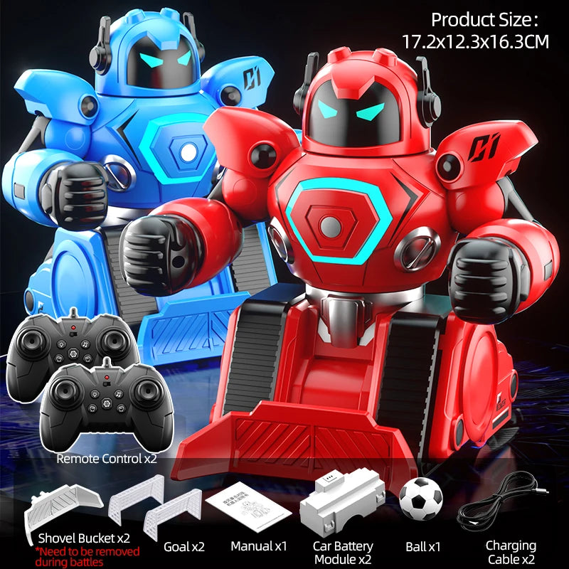 Interactive 2.4G Remote Control Football Fighting Robots Double Battle Boxing Game