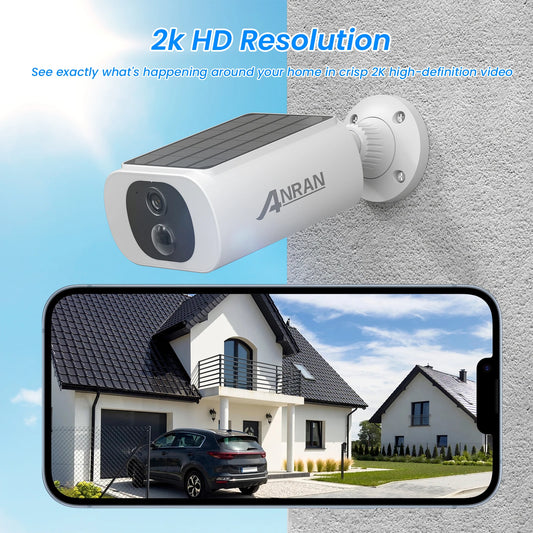 Night Vision Security Cameras Set 2.4G Wireless WIFI Camera Solar Power Built-in Battery Night Vision