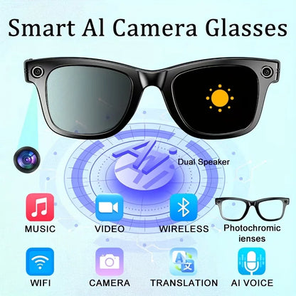 AI Smart Video Glasses with Camera and Photo Capabilities