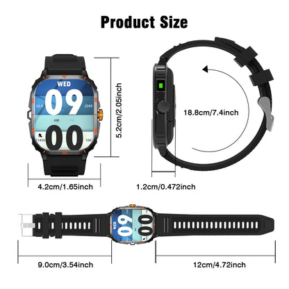 2025 Men's Smart Watch with Wireless Calling, and Dual Straps (Stainless Steel+Silicone),