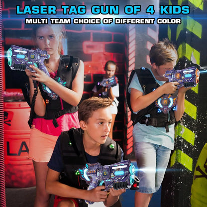 VATOS 4 Rechargeable Infrared Laser Tag Guns and Vest with Glowing Lights