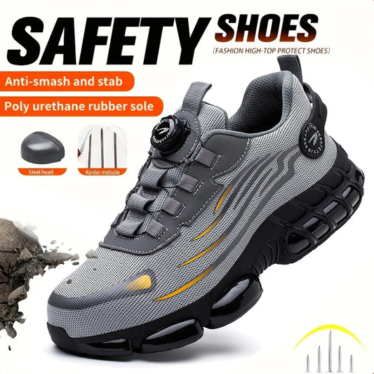 Breathable lace-free soft sole comfortable anti-smash anti-puncture shoes