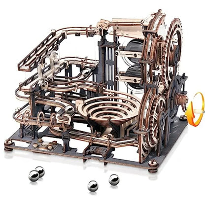 Marble Spaceport 3D Wooden Puzzle Motor driven Mechanical Model Kits for Kids Adults