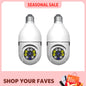 2Pc Ease Life APP-Light Bulb Security Cameras Outdoor Wireless WiFi Camera 5GHz, 360 Degree, E27 Light Socket Screw In Securi