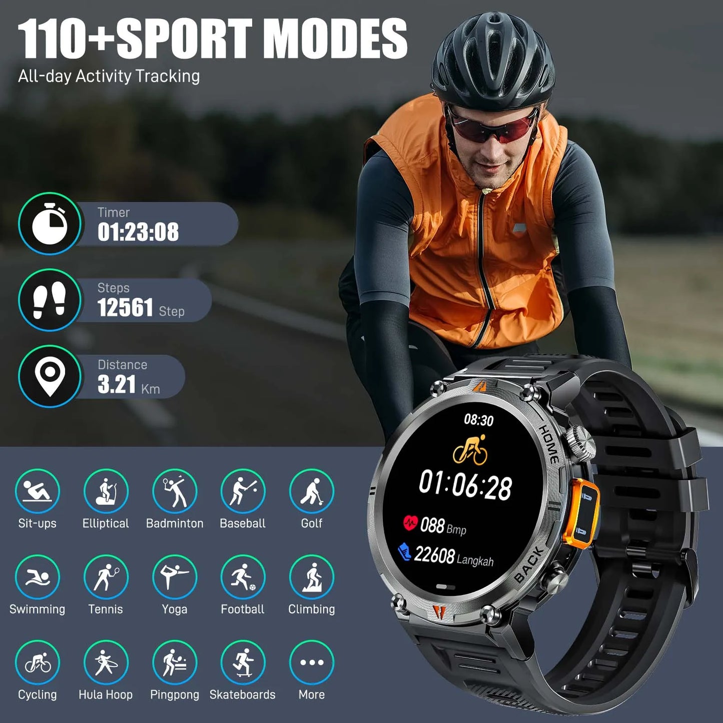 KE3 2025 New Bluetooth smartwatch With Flashlight
