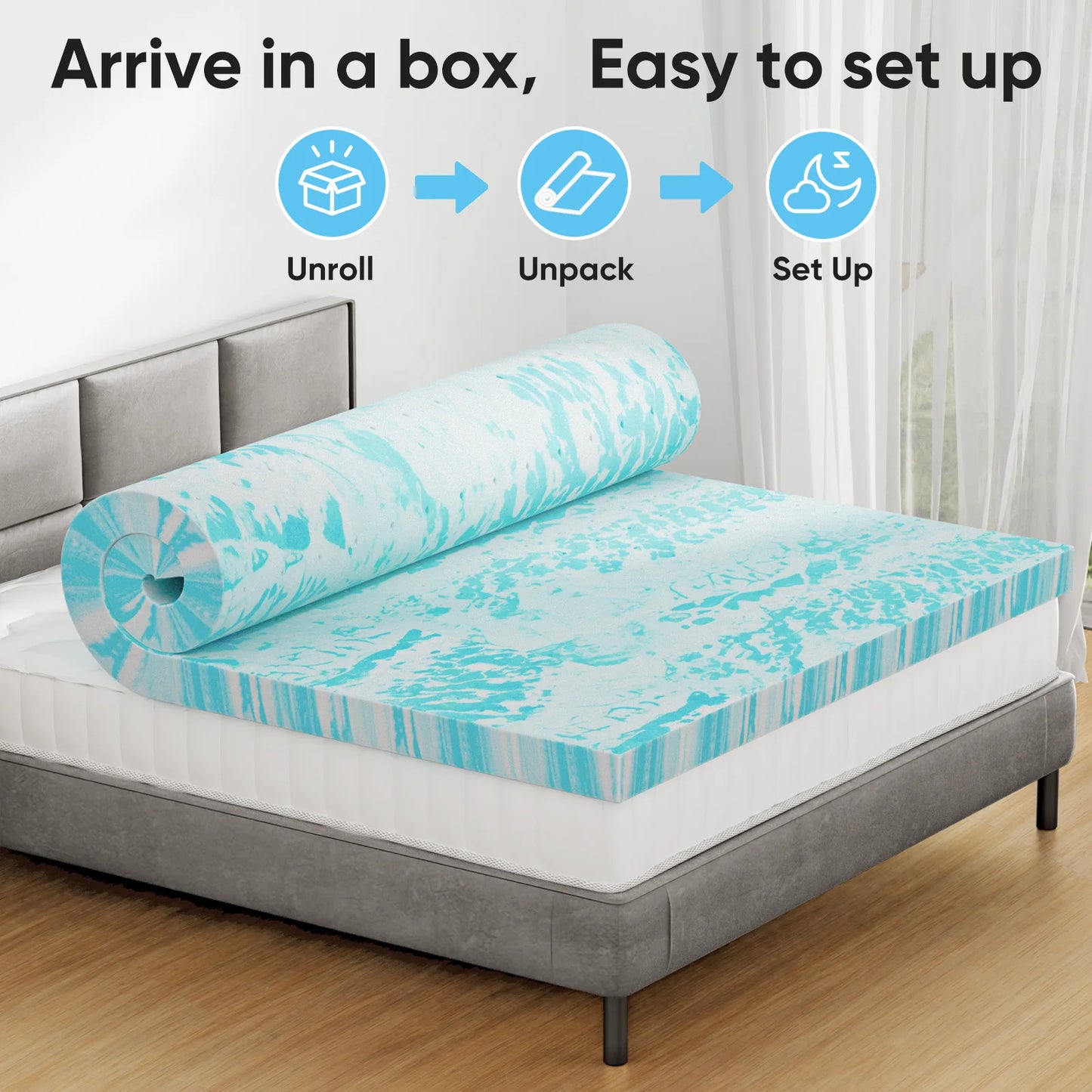 3 Inch Gel Memory Foam Mattress Topper Full Size Cooling Mattress