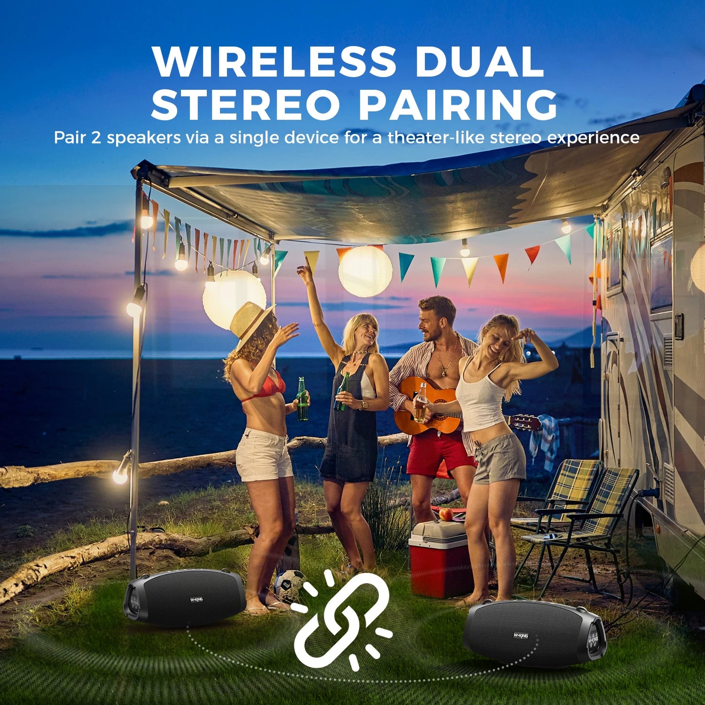 70W Portable Bluetooth Speakers with Wireless Microphone