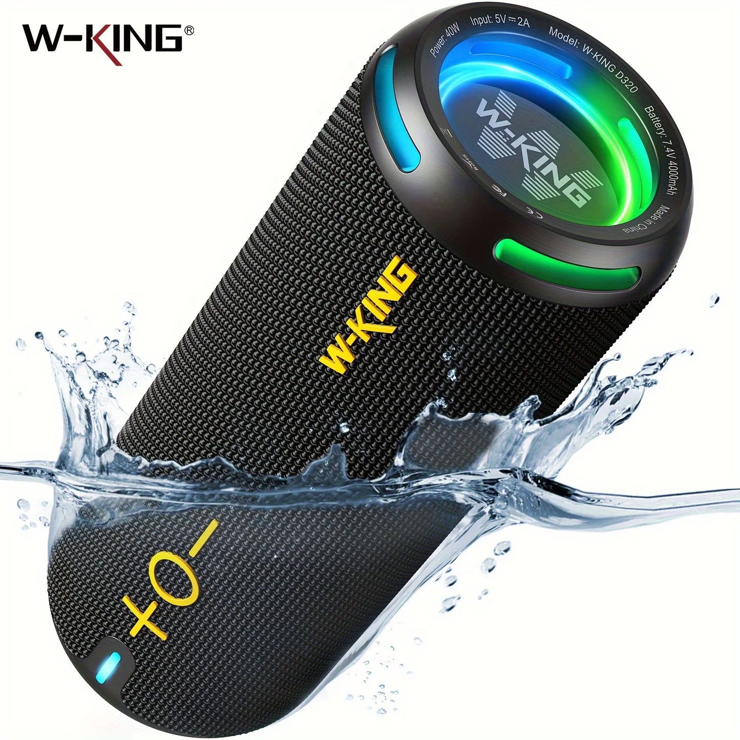 40W Portable Waterproof Speaker with Party lights