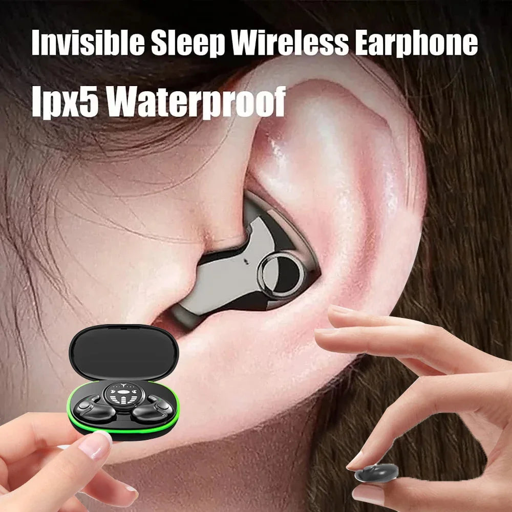 Invisible Sleep Bluetooth IPX5 Waterproof Earbuds Touch Control Headsets