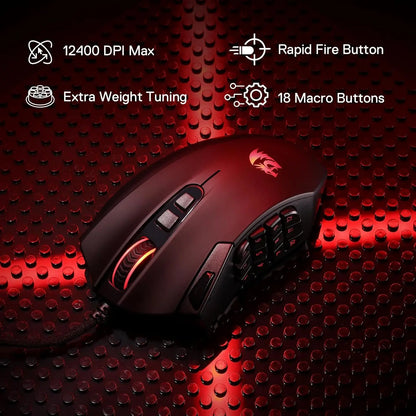 M921 MMO Gaming Mouse with 18 Programmable Buttons