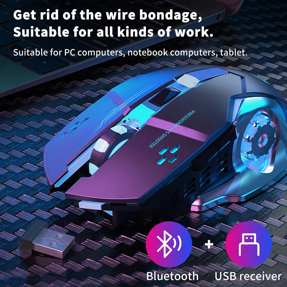 Rechargeable Wireless Bluetooth Gaming Computer Mouse
