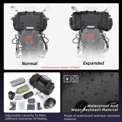 Motorcycle Travel Luggage Bag Waterproof 19L-80L Expandable Big Capacity Motor Tail/Trunk/Rack Bag For Most motorcycle
