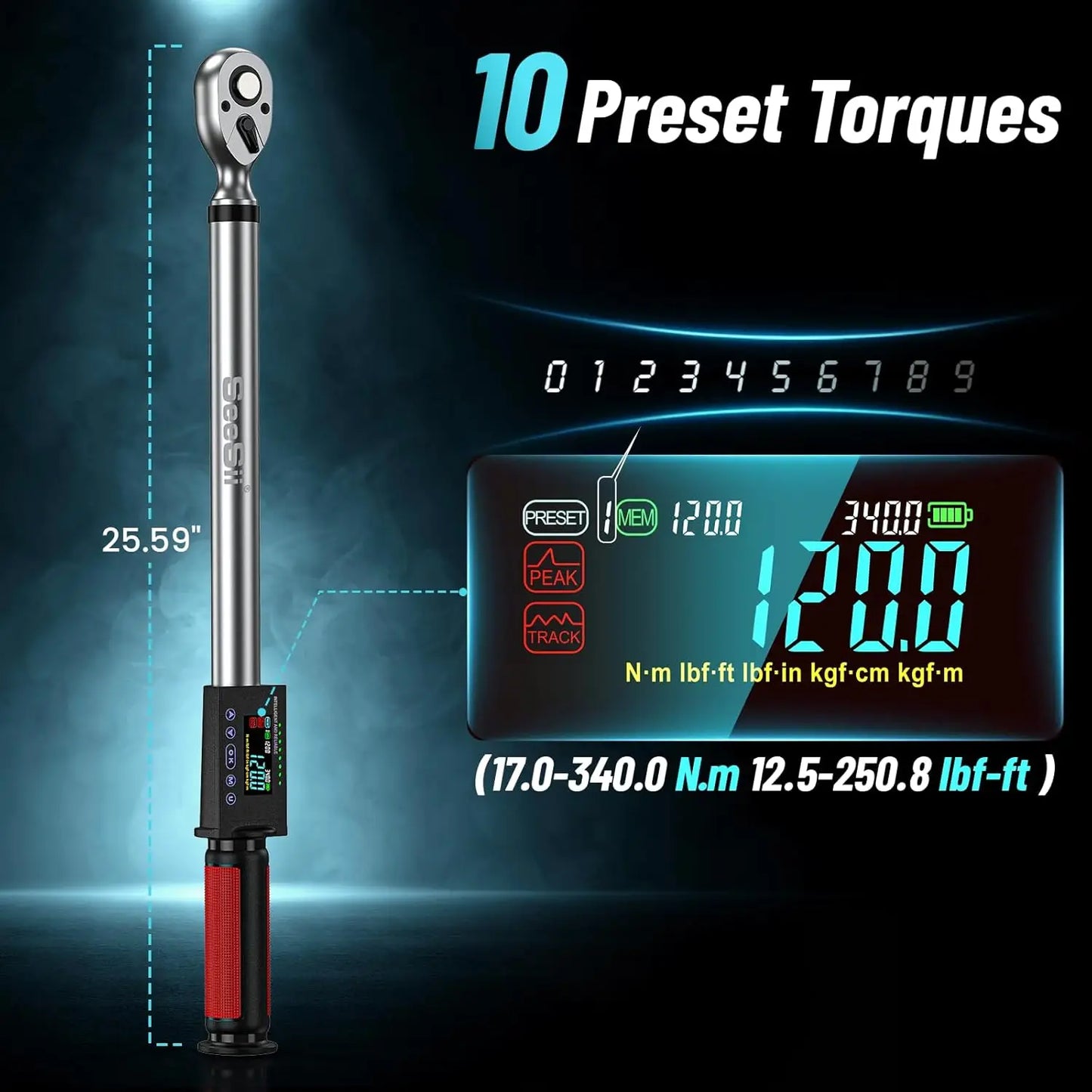 Digital 1/2" Drive Electric Torque Wrench