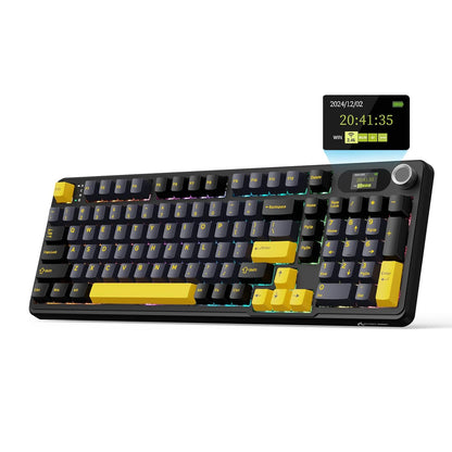ATTACK SHARK X98 Pro Wireless Mechanical Keyboard with Screen & Knob, Tri-mode Gasket Hot Swappable RGB  Keyboard, Web Driver
