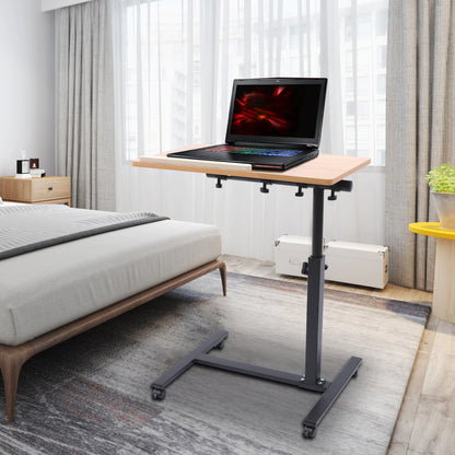 Adjustable 360 Rotating Desk/Tabletop Mobile Stand, Home Office Tray, Rolling Study Table, Computer Workstation