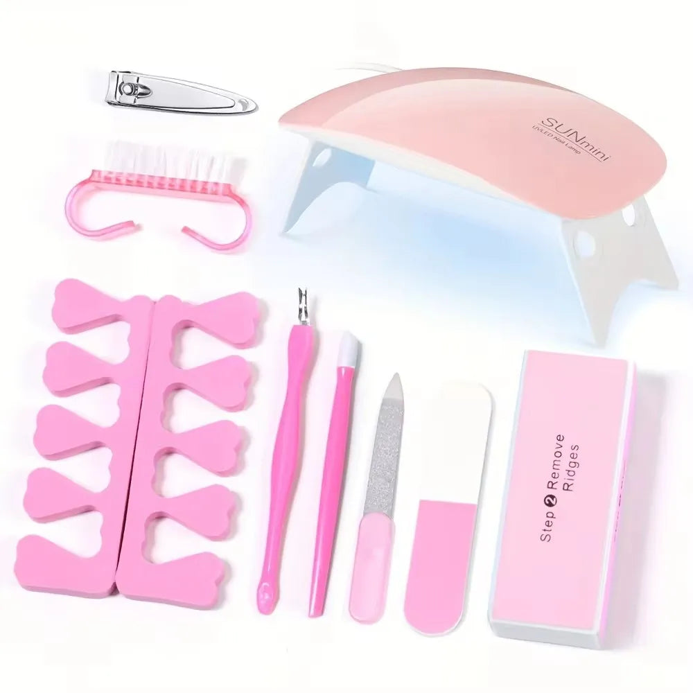 Professional Electric Nail Manicure Kit with UV Nail Dryer Lamp