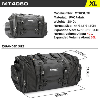 Motorcycle Travel Luggage Bag Waterproof 19L-80L Expandable Big Capacity Motor Tail/Trunk/Rack Bag For Most motorcycle