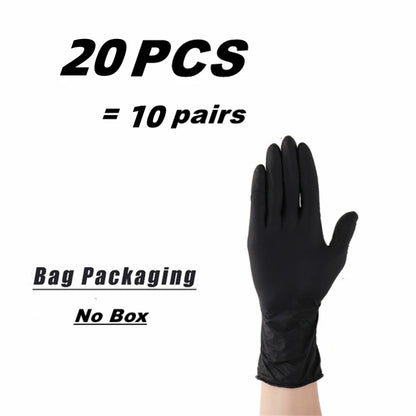 20/50/100PCS Black Durable Disposable Nitrile Gloves