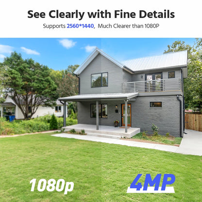 4MP Wireless PT Solar Security Camera System 16CH NVR 2.4G&5.8G dual-band Built-in Battery