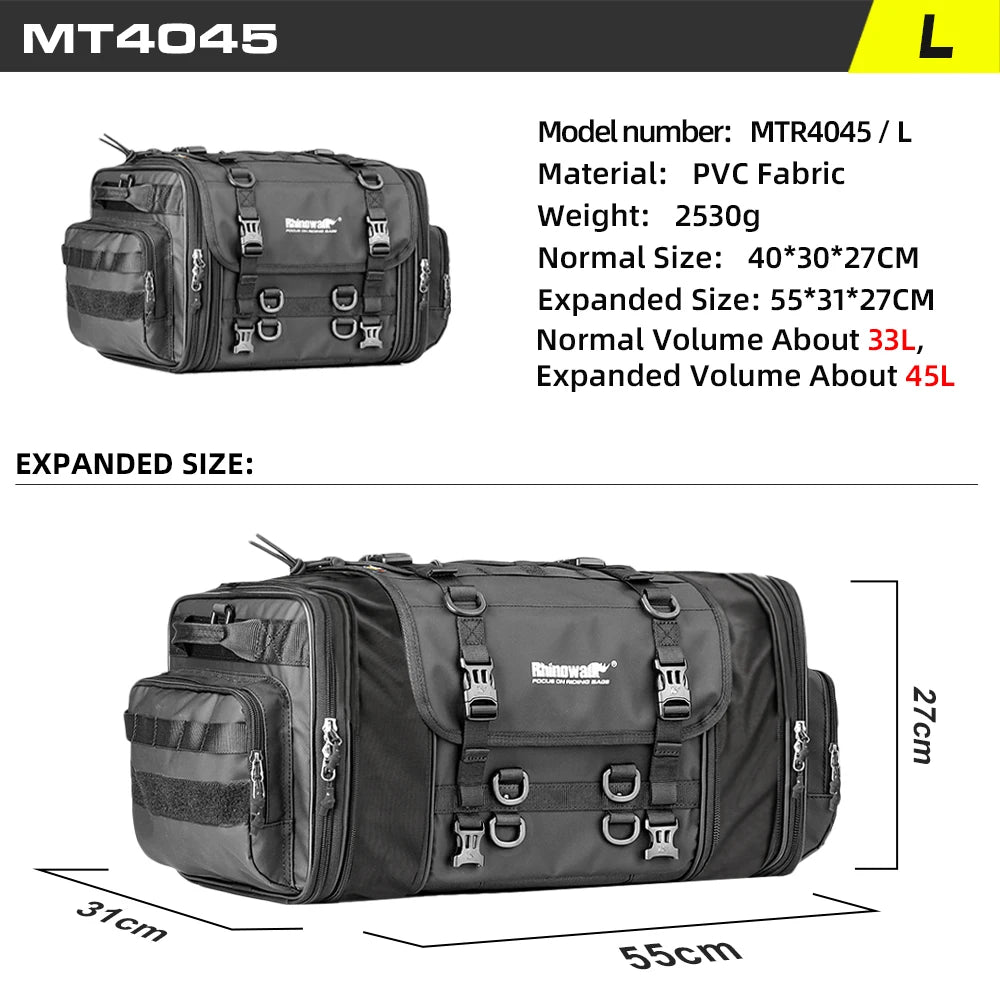Motorcycle Travel Luggage Bag Waterproof 19L-80L Expandable Big Capacity Motor Tail/Trunk/Rack Bag For Most motorcycle
