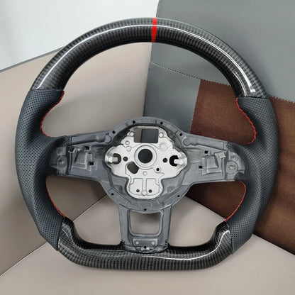 Volkswagen Golf GTI GTE GLI Tiguan 2013-2019 Perforated Leather Carbon Modify Design Steering Wheel