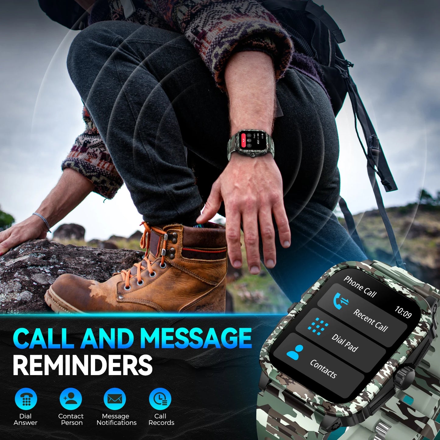 Waterproof Smart Watch Fitness Tracker Bluetooth Calling