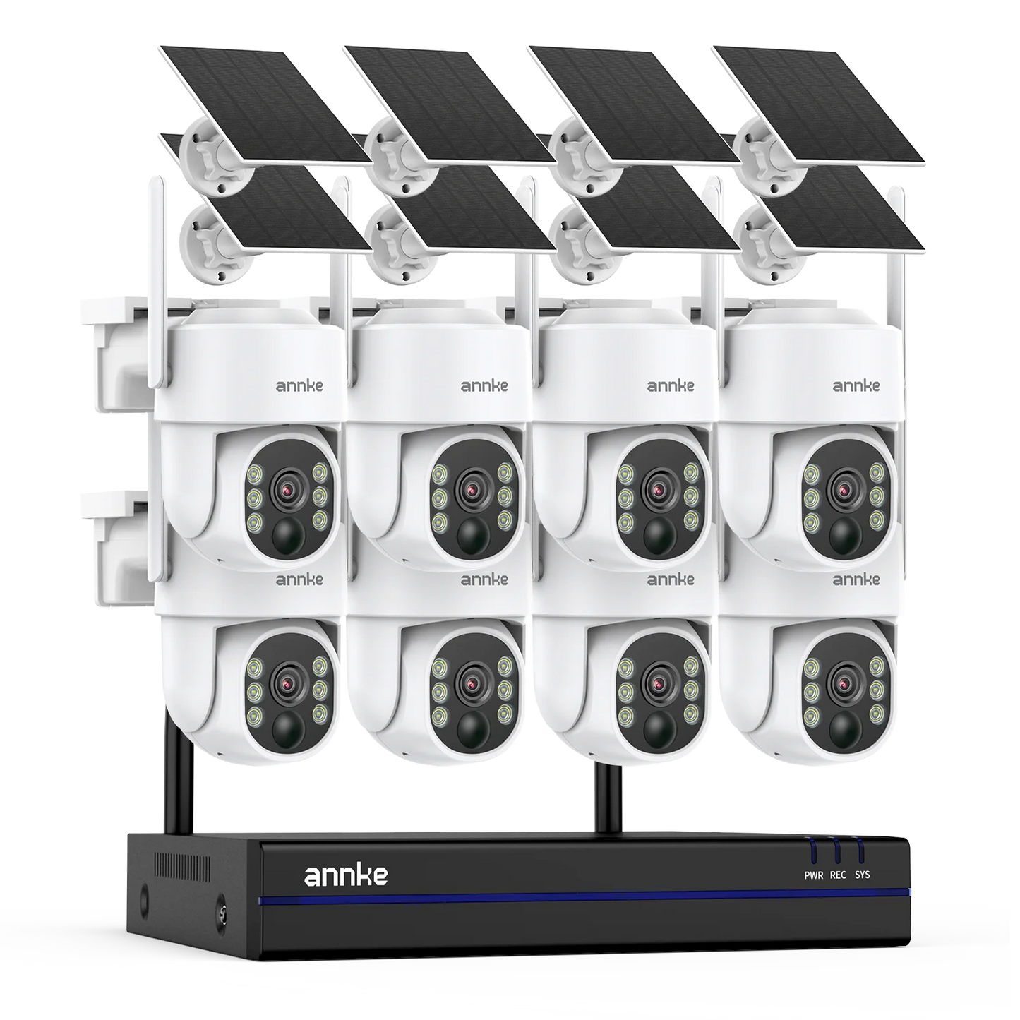 4MP Wireless PT Solar Security Camera System 16CH NVR 2.4G&5.8G dual-band Built-in Battery